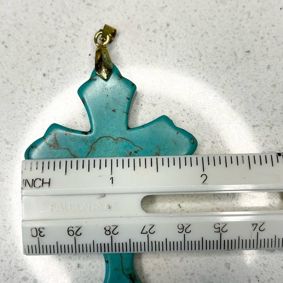 Vintage Turquoise cross charm - Picture 6 of 7